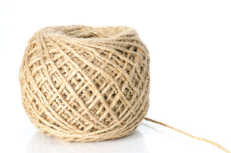 Ball of thread close-up solated on white background