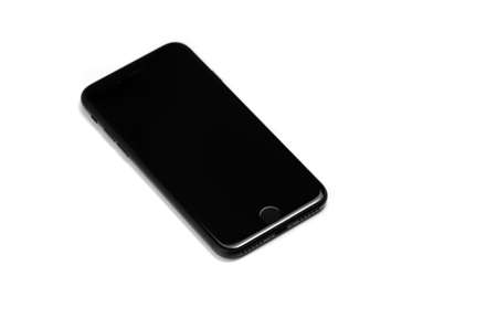 iPhone 7 black matte jetblack new Apple product isolated on white