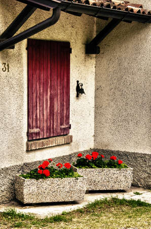 Exterior of an italian house near Sassuolo, Province of Modena, Region of Emilia-Romagna - Italy - Europe  のeditorial素材