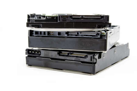 Harddisks isolated on white backgroundの写真素材