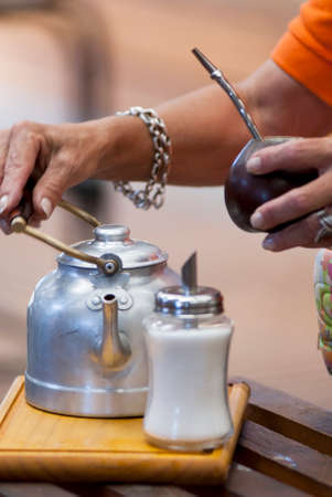 Mate in a traditional south American calabash gourd. Ecuador - Uruguay - Argentinaの写真素材