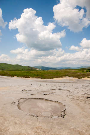 Romania, Buzau, Berca - Active Mud Volcanoes, Muddy Volcanoes Reservation in Mountains, View...