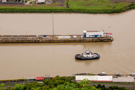 Panama Canal - Pedro Miguel Lock - View from top of the hill - Anconの写真素材