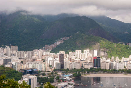 Wide-angle view of Enseada de Botafogo (Botafogo Cove) - Rio de Janeiro - Brazilのeditorial素材