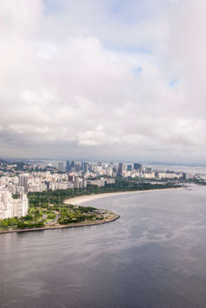 Wide-angle view of Enseada de Botafogo (Botafogo Cove) - Rio de Janeiro - Brazilのeditorial素材