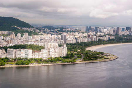 Wide-angle view of Enseada de Botafogo (Botafogo Cove) - Rio de Janeiro - Brazilのeditorial素材