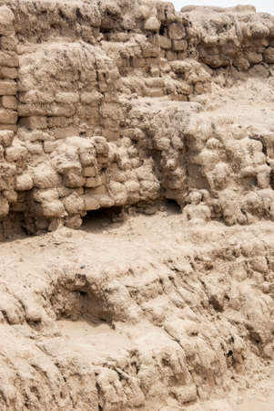 South America, Peru, Trujillo, Salaverry. Chan Chan, largest adobe city, 1000 year old capital of Chimu Kingdomの写真素材