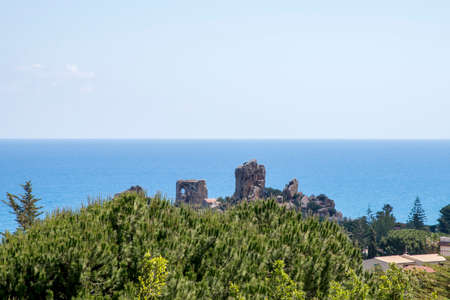 Landscape of Cefalu Marina - Sicily, Italyの写真素材