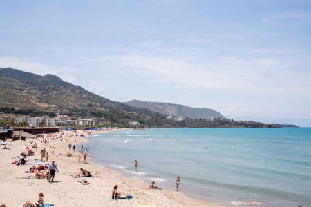 Beach in The Old Town Cefalu - Sicily, Italy - May 22nd 2017のeditorial素材