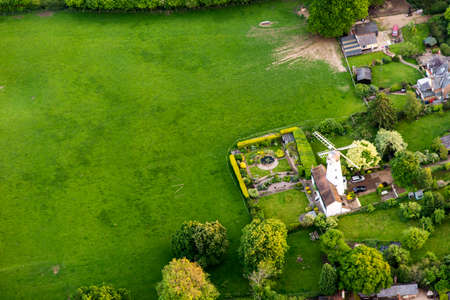 Aerial view of Buckinghamshire Landscape - United Kingdom - Hot air balloon aerial photographyの写真素材