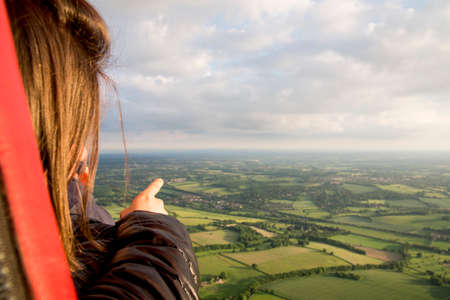 Aerial view of Buckinghamshire Landscape - United Kingdom - Hot air balloon aerial photographyのeditorial素材