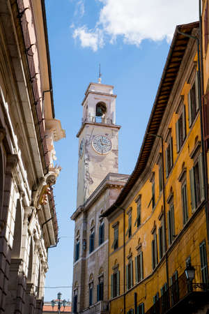Pisa, Italy - July 16, 2017: road in the old town of Pisa. Pisa is known worldwide for its leaning...