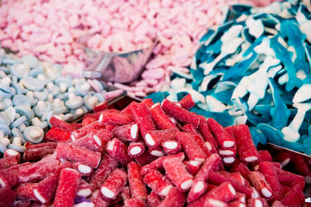 Jelly sugar candies - Multicoloured background made of various colourful candies