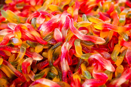 Jelly sugar candies - Multicoloured background made of various colourful candiesの写真素材