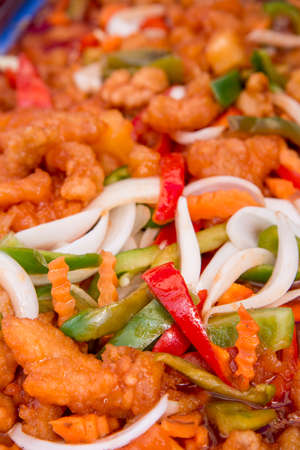 Popular Asian Street Food Dishes - Food Street Market Reading, United KIngdoom - June, 2018の写真素材