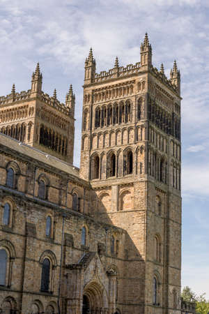 Durham Cathedral from Palace Green, County Durham, North East England, United Kingdomのeditorial素材
