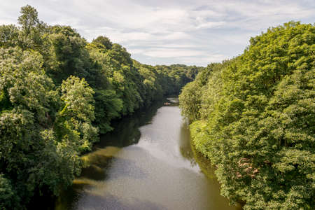 Looking down the River Wear in Durham, United Kingdomのeditorial素材