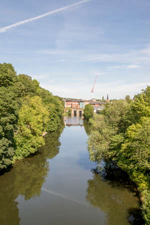 View of the Elvet Bridge across the River Wear in the city of Durham in north east England - United Kingdomのeditorial素材