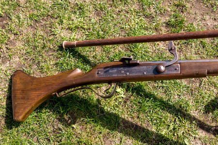 Old english rifle - vintage guns - Medieval Festival Durham United Kingdom