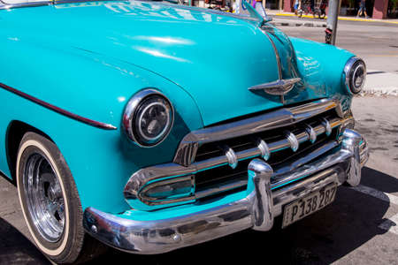 Fancy Old Cars - editorial image - Havana, Cuba. Colorful classic 1950's cars. Photo taken in Havana, Cuba 30 October 2018のeditorial素材