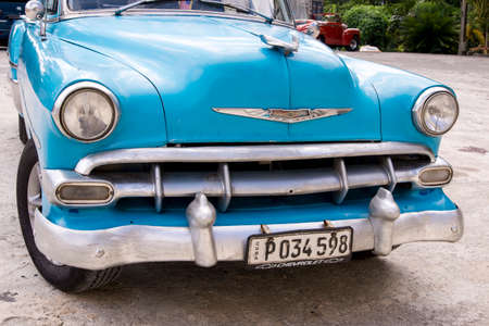 Fancy Old Cars - editorial image - Havana, Cuba. Colorful classic 1950's cars. Photo taken in...