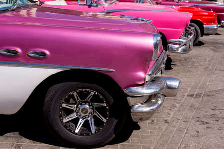 Fancy Old Cars - editorial image - Havana, Cuba. Colorful classic 1950's cars. Photo taken in Havana, Cuba 30 October 2018のeditorial素材