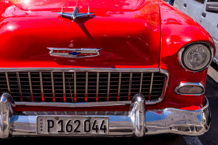 Fancy Old Cars - editorial image - Havana, Cuba. Colorful classic 1950's cars. Photo taken in Havana, Cuba 30 October 2018のeditorial素材