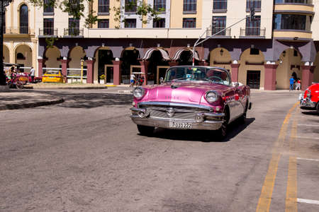 Fancy Old Cars - editorial image - Havana, Cuba. Colorful classic 1950's cars. Photo taken in Havana, Cuba 30 October 2018のeditorial素材