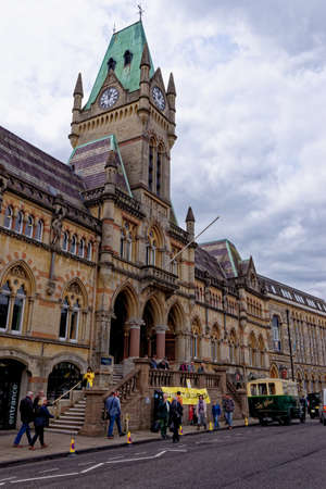 Winchester city centre. High Street shoppers in the pedestrian zone - England - United Kingdom....
