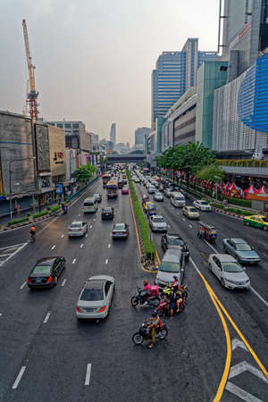 Bangkok, Thailand, Traffic in Downtown - 19th of January 2020