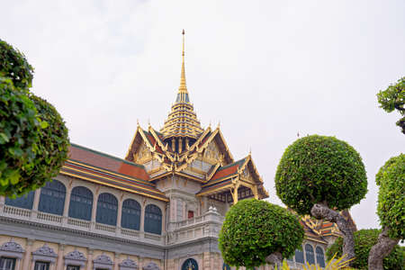 The Royal Pantheon in the historical Buddhist temple grounds of Wat Phra Kaew and the Grand Palace in central Bangkok Thailandのeditorial素材