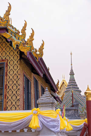 The Royal Pantheon in the historical Buddhist temple grounds of Wat Phra Kaew and the Grand Palace...