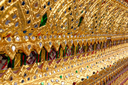 Detail of decorative ceramic work on in Wat Pho (Reclining Buddha) Temple Complex - Thailand - Bangkokのeditorial素材