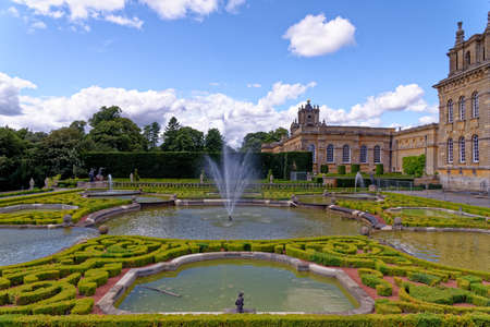 Blenheim Palace in Woodstock, England, United Kingdom. The birthplace of Winston Churchill and residence of the dukes of Marlborough - 1st of August 2020のeditorial素材