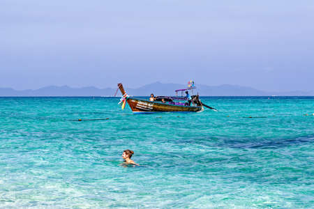 Travel destination - Ao Phra Nang Bay, Ko Poda Island, Krabi Province, Thailand, Southeast Asia, Asia - January 24, 2020のeditorial素材