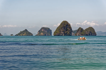 Cruising in the lagoon of Koh Hong in the Andaman Sea and Tharn Bok Khorani Park in Krabi Province - Thailand - January 28, 2020のeditorial素材
