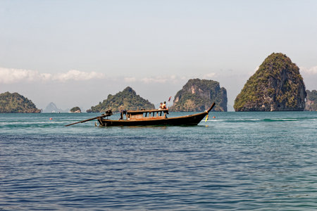 Cruising in the lagoon of Koh Hong in the Andaman Sea and Tharn Bok Khorani Park in Krabi Province - Thailand - January 28, 2020のeditorial素材