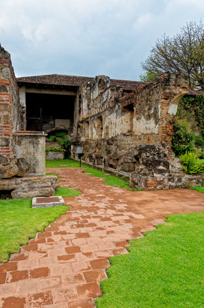 Ruins of Posada de San Carlos La Calzada - Antigua, Guatemala - 22nd of April 2011のeditorial素材