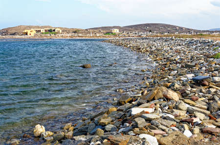 Stony beach in Delos island - Cyclades Aegean sea - Greece - Europeの写真素材