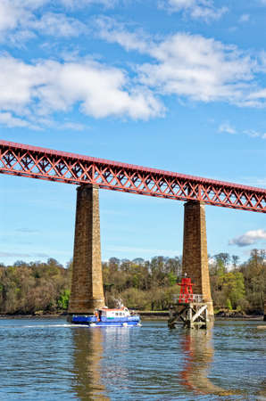 The Forth Rail Bridge at South Queensferry near Edinburgh Lothian - Scotland - United Kingdom.