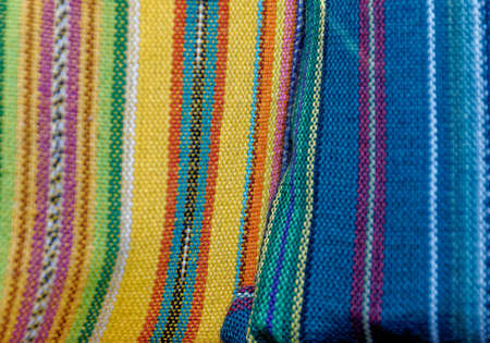 Traditional handwoven Guatemalan textiles made & sold by local Mayans at markets in Antigua -...