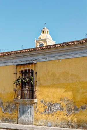 Morning street scene in the scenic central city - Antigua Guatemala, Sacatepequez, Guatemala, Central America - 24th of March 2011のeditorial素材