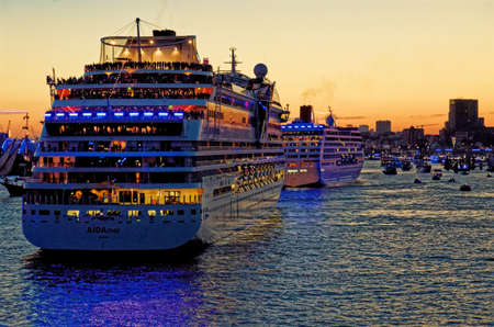 Germany - Hamburg Port Celebrates 823rd Birthday - Festival with a party and ships parade - Celebrations and events. 18th of August 2012のeditorial素材