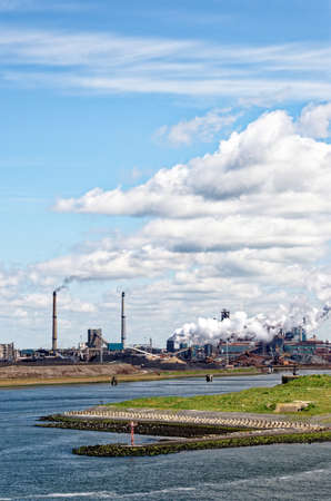 Tata steel factory in Ijmuiden harbor, The Netherlands - 4th of March 2012のeditorial素材