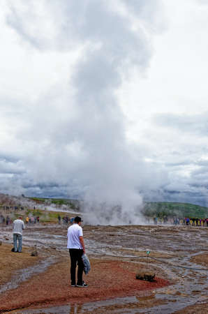 Haukadalur Blesi Geysir - Golden Circle - Iceland. Europe Travel Destination - The Most Famous Sights Of The Island. 22.07.2012のeditorial素材