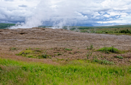 Haukadalur Blesi Geysir - Golden Circle - Iceland. Europe Travel Destination - The Most Famous Sights Of The Island. 22.07.2012の写真素材