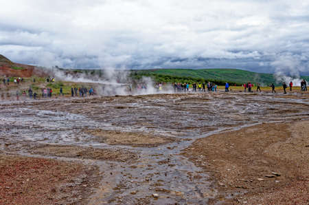 Haukadalur Blesi Geysir - Golden Circle - Iceland. Europe Travel Destination - The Most Famous Sights Of The Island. 22.07.2012のeditorial素材