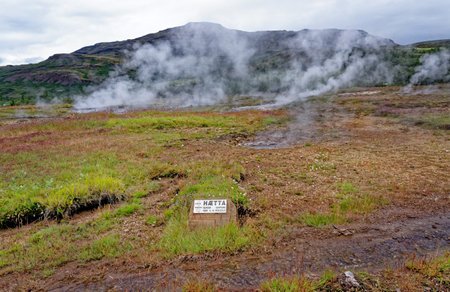 Haukadalur Blesi Geysir - Golden Circle - Iceland. Europe Travel Destination - The Most Famous Sights Of The Island. 22.07.2012のeditorial素材