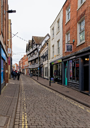 Friar Street in Worcester, Worcestershire, England, United Kingdom - 28th of January 2023.のeditorial素材