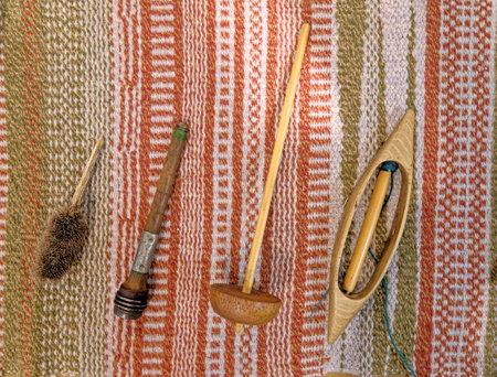 Wooden Loom Tools at Tudor House Museum Worcester, Worcestershire, England, United Kingdom - 28th of January 2023のeditorial素材